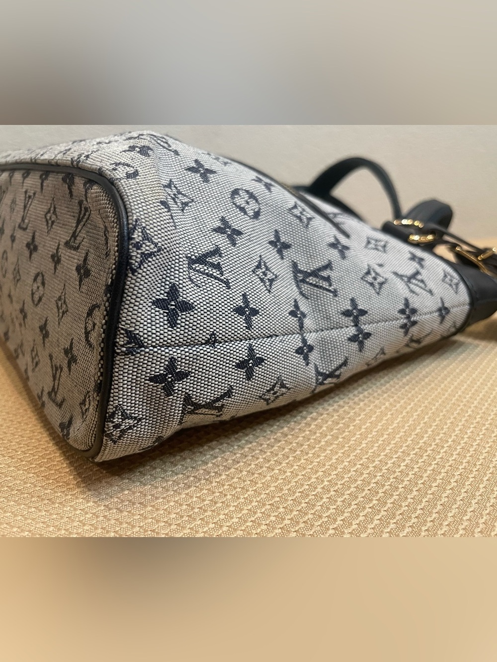 Louis Vuitton Lucille PM Bleu Monogram Mini Canvas Tote Bag France Vintage - Picture 5 of 16